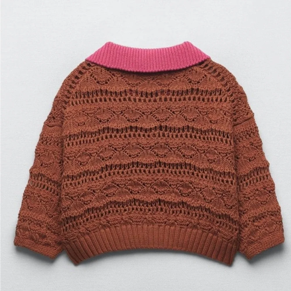 ZARA POINTELLE CROCHETED CROP TOP